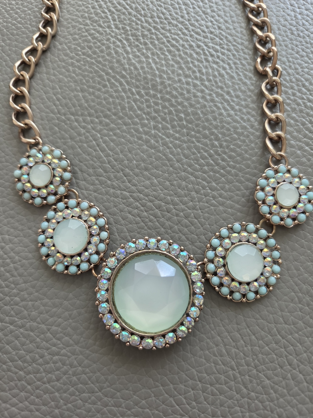 Rose Gold Opaline Statement Necklace